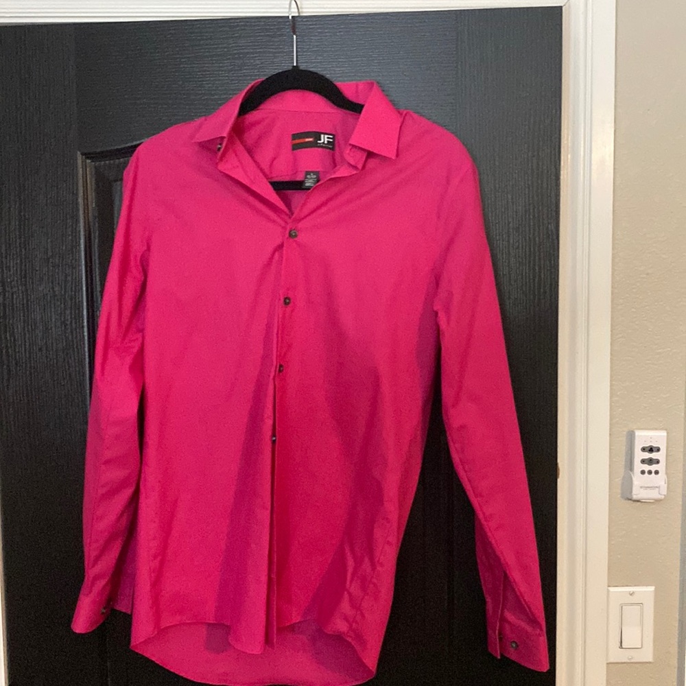 Men’s hot pink button down